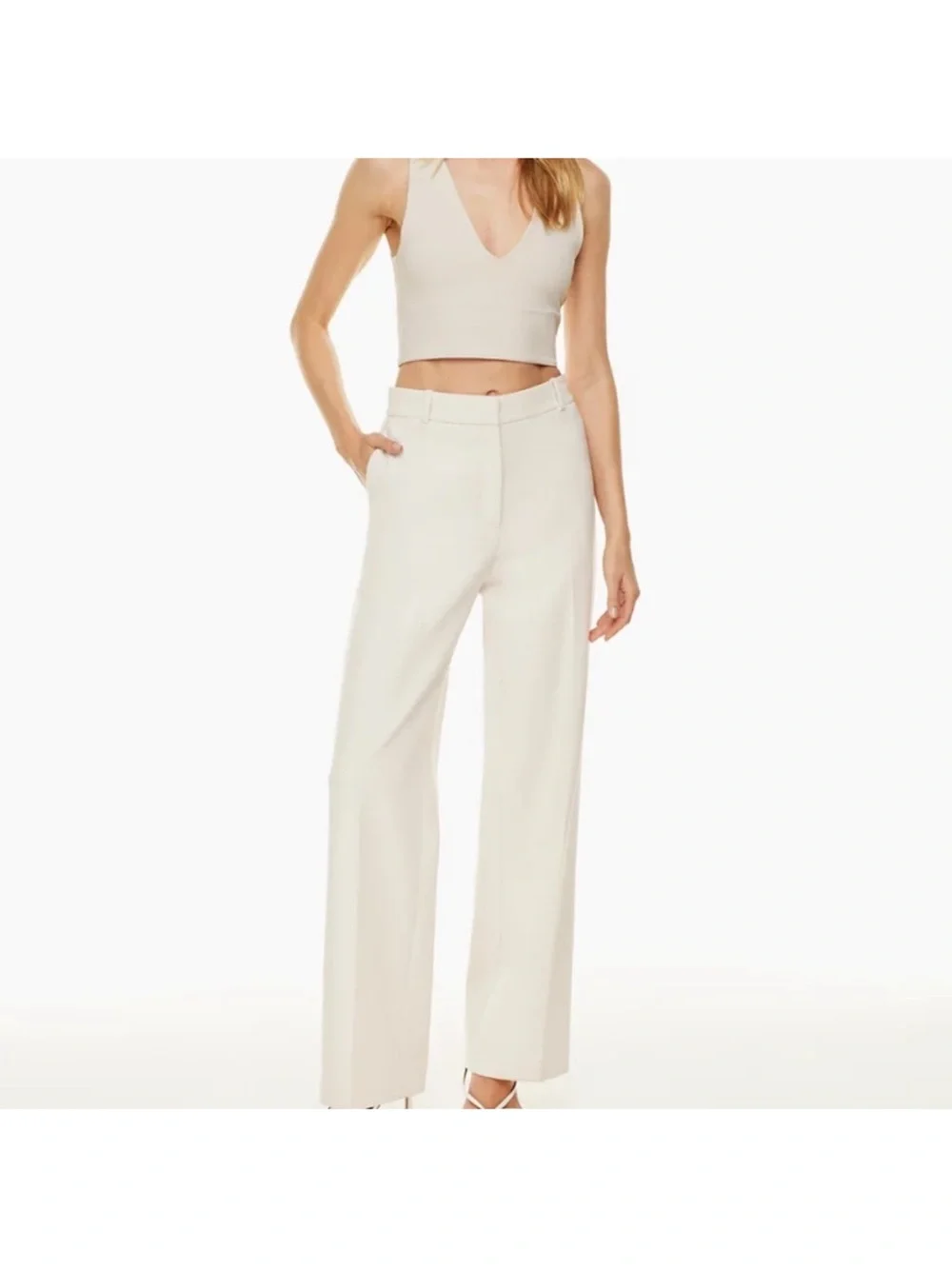 Aritzia Babaton agency Linen Pant White size 12